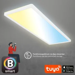 Smart LED loftlampe Tava, 58x20 cm, CCT, dæmpbar