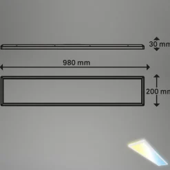 Smart LED loftlampe Tava, 98x20 cm, CCT, dæmpbar