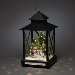 Snemænd LED-dekorationslygte, sort, IP44, 42cm