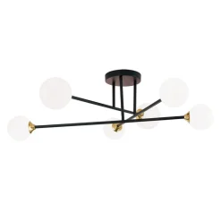 Snowwhite loftlampe med stænger, 6 lyskilder, sort