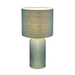 Sofia bordlampe, lysegrøn, højde 50 cm, stof/glas