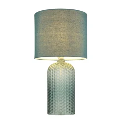 Sofia bordlampe, lysegrøn, højde 50 cm, stof/glas