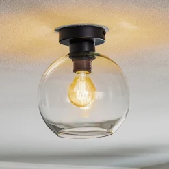 Sofia loftlampe med klart glasskærm