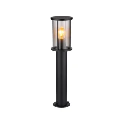 Sokkellampe Gracey, højde 60 cm, sort, stål, IP54