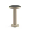 Solar-LED-bordlampe Cairo, beige, plast, IP44, 21 cm