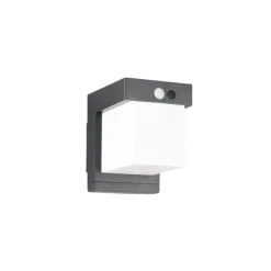Solar-væglampe Colombo, sort mat, højde 14 cm, sensor