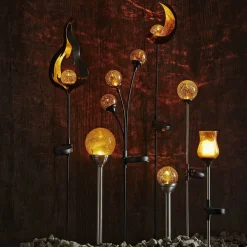 Solcelle-jordspydslampe Melilla flammeformet LED