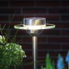 Solcellelampe i ædelstål Ufo med LED, IP44