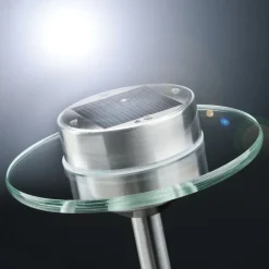 Solcellelampe i ædelstål Ufo med LED, IP44