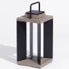 Solcellelanterne Teckalu, aluminium sort, 45,5 cm