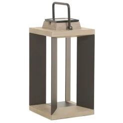 Solcellelanterne Teckalu, aluminium sort, 45,5 cm