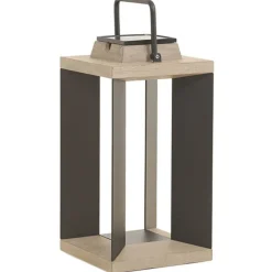 Solcellelanterne Teckalu, aluminium sort, 45,5 cm