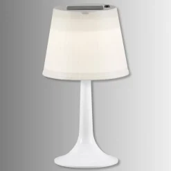 Soldreven LED bordlampe Assisi Sitra, i hvid