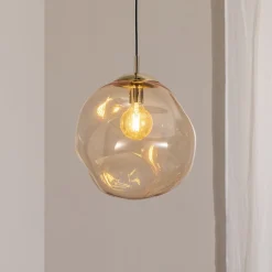 Sol-glaspendel, Ø 35 cm, sort/ravgylden