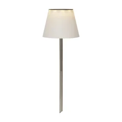 Solini LED-lampe med jordspyd, hvid/sølv, højde 90 cm