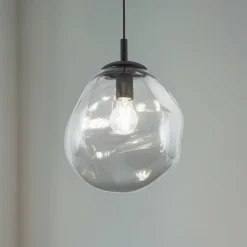 Sol Mini pendel, glas, Ø 25 cm, sort/grafitgrå