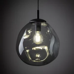 Sol Mini pendel, glas, Ø 25 cm, sort/grafitgrå