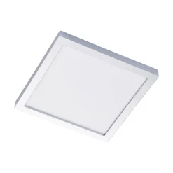 Solvie LED-loftlampe, sølv, kantet, 30 x 30 cm