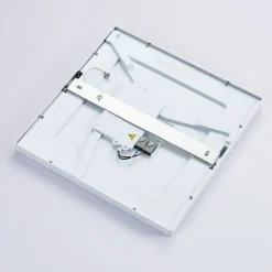 Solvie LED-loftlampe, sølv, kantet, 30 x 30 cm