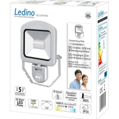 Spotlight Charlottenburg Sensor sølv 20W 4.000K
