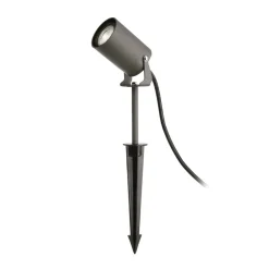 Spot med jordspyd Spiky, Ø 6 cm, grå, drejelig, IP65, GU10