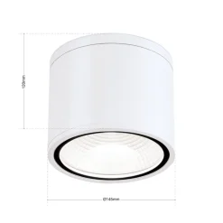 Sputnik LED-loftspot, IP65, Ø 14,5 cm, hvid
