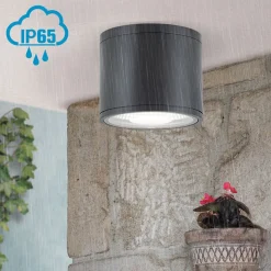 Sputnik LED-loftspot, IP65, Ø 14,5 cm, sort