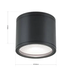 Sputnik LED-loftspot, IP65, Ø 14,5 cm, sort