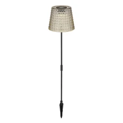 36635-2S solcelle-lampe med jordspyd, 2, sort/røg