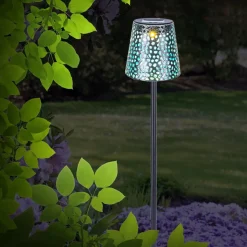 36562S solcelle-lampe med jordspyd, IP44, sølv