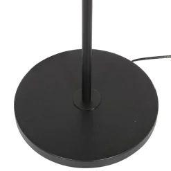 Stang gulvlampe, LED-læselampe, sort/naturlig fletværk