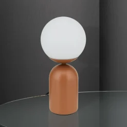 Stanley bordlampe, koralrød, højde 32 cm, keramik/glas