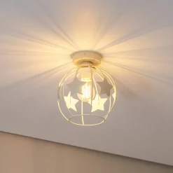 Stars loftlampe, sandfarvet, metal, Ø 21 cm