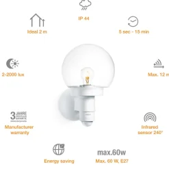 STEINEL L 115 S Sensor væglampe hvid
