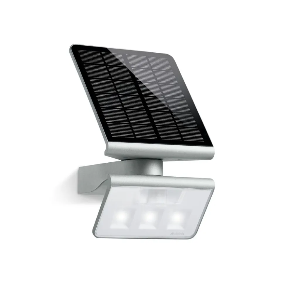STEINEL XSolar L-S solcelledrevet LED-udendørs væglampe, sølvfarvet