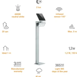 STEINEL XSolar Stand LED-solcellelampe, sølv