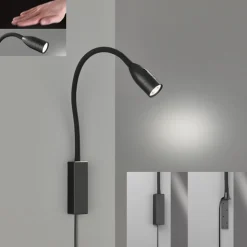 Sten LED-væglampe med bevægelsesstyring, sort