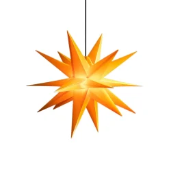 STERNTALER LED-stjerne, gul, Ø 55 cm, 18 takker, IP44
