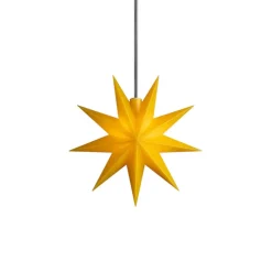 STERNTALER LED-stjerne, gul, Ø 11 cm, 9 takker, IP44 batteri
