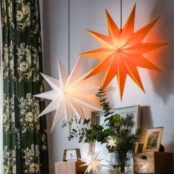 STERNTALER LED-stjerne, hvid, Ø 25 cm, IP44, batteri