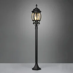Stibelysning Elvo, sort mat, højde 100 cm, aluminium