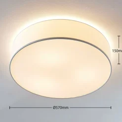 Stof-loftlampe Gordana i hvid, 57 cm