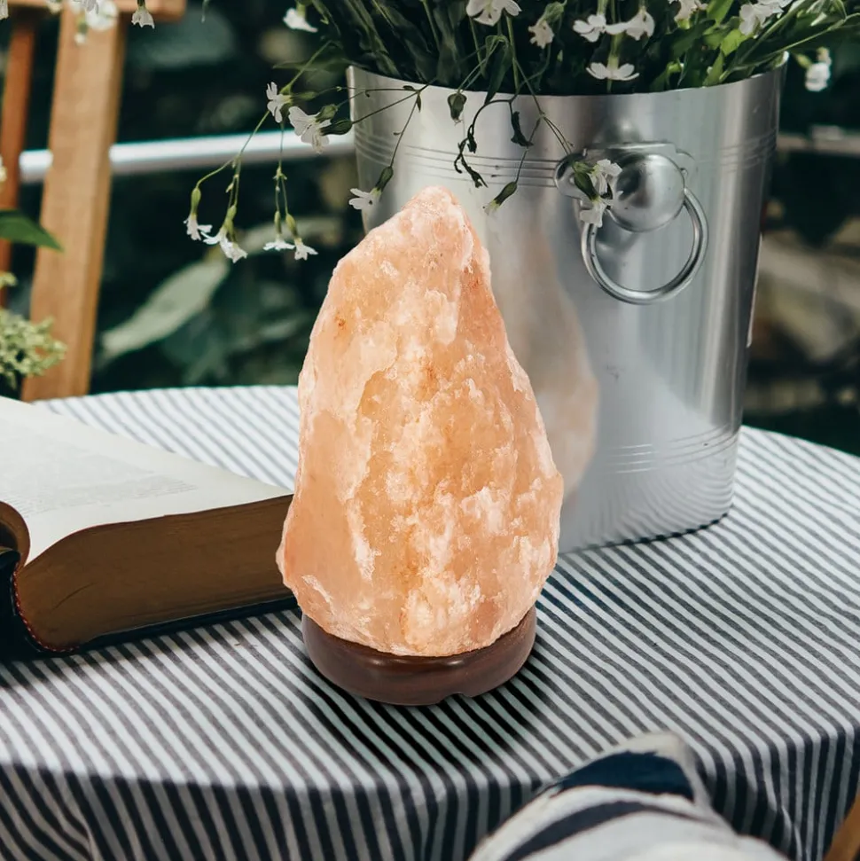 Stone bordlampe, saltkrystal, naturfarvet