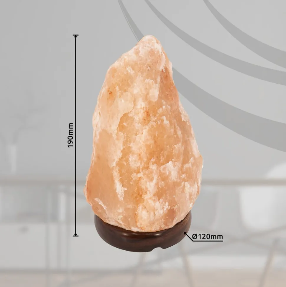 Stone bordlampe, saltkrystal, naturfarvet