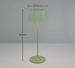 Suarez LED-bordlampe, grøn, højde 39 cm, metal