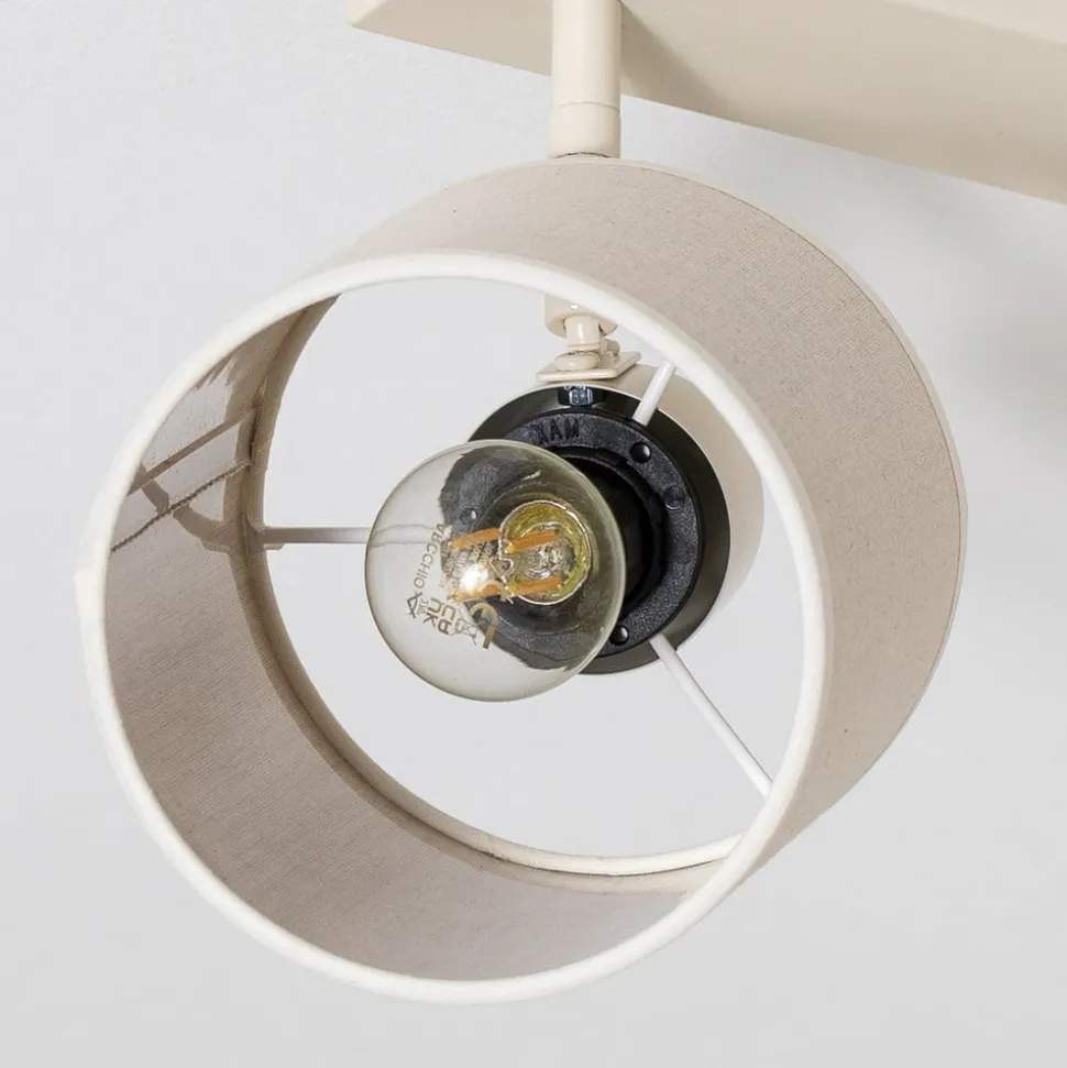 Suerte loftlampe, cremehvid, hørtekstil, 4 lyskilder