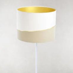 Susan gulvlampe, hvid/beige/guld
