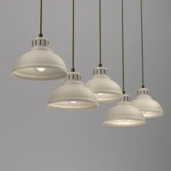 Sven hængelampe, 5 lyskilder, beige, stål
