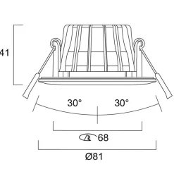 Sylvania indbygningslampe Obico 68, hvid, IP65, CCT, dæmpbar
