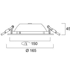 Sylvania LED-indbygningslampe Start, IP54, hvid, 830, Ø 15 cm